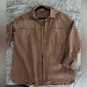 leatherette shirt brown
